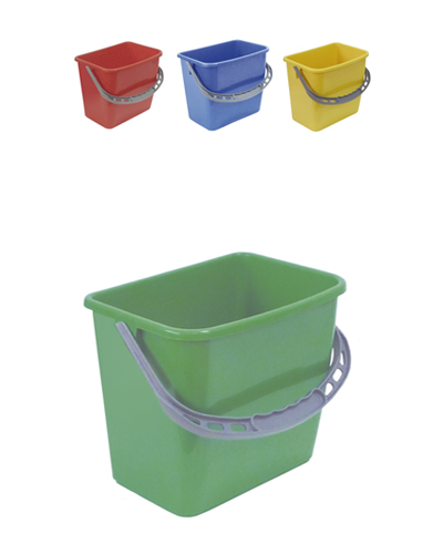 Cubeta 6 litros cuadrada. Azul, Rojo, Verde y Amarillo. Verde